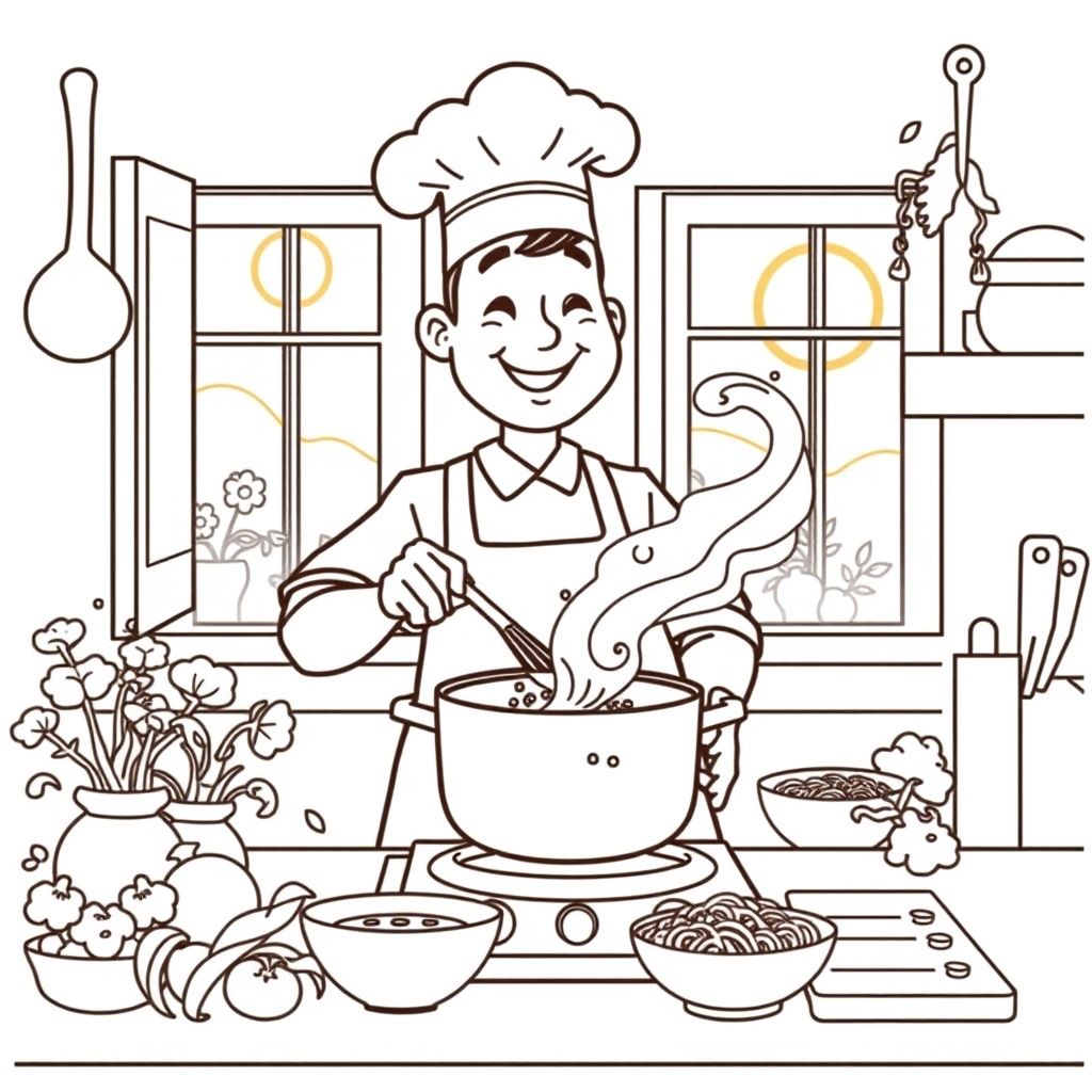Khám phá sự sáng tạo với hình tô màu người nấu phở, nơi mỗi nét vẽ mang đến hương vị thơm ngon và nét văn hóa đặc trưng của ẩm thực Việt Nam!