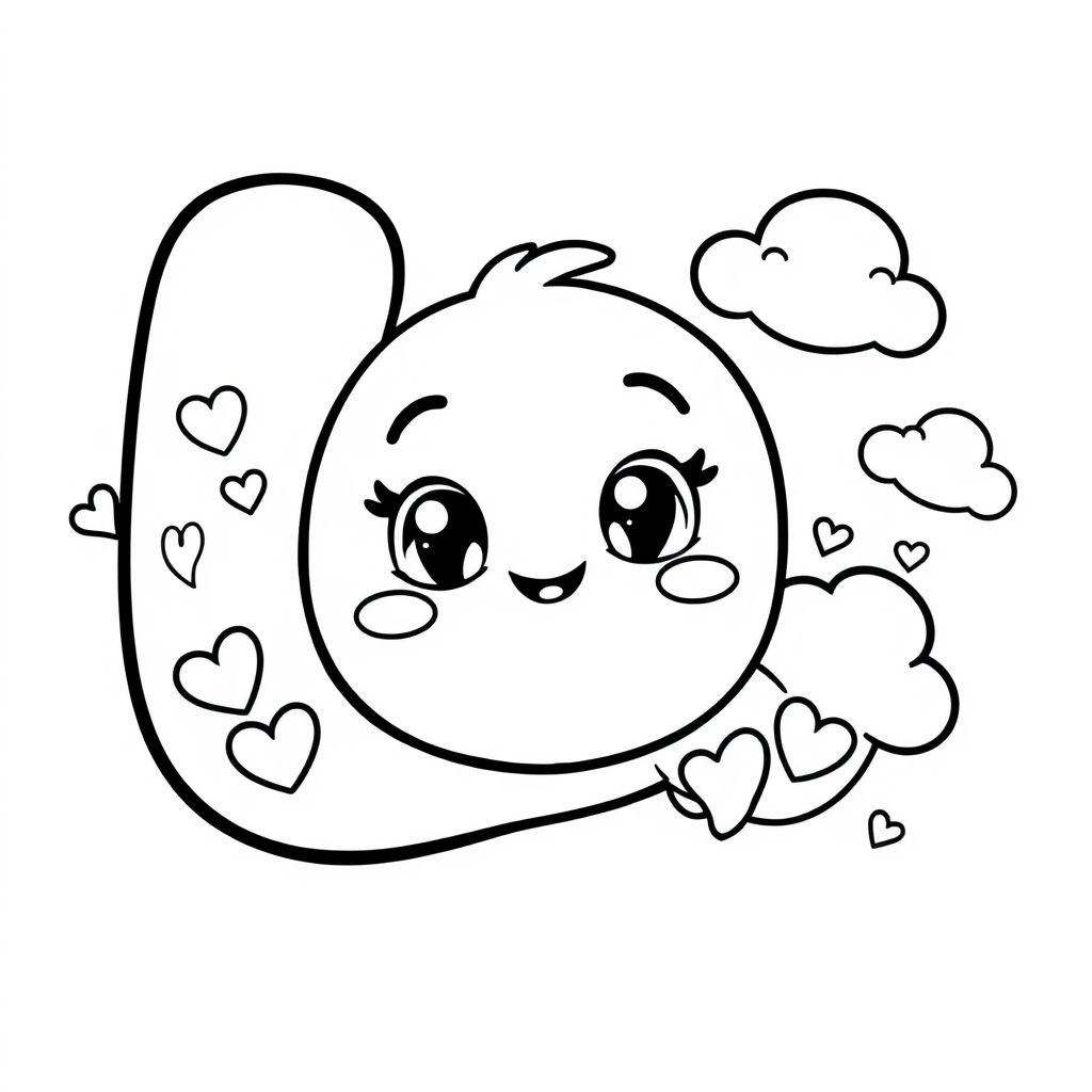 Tô màu cho chữ U phong cách chibi dễ thương, mang đến niềm vui và sự sáng tạo cho bé yêu!