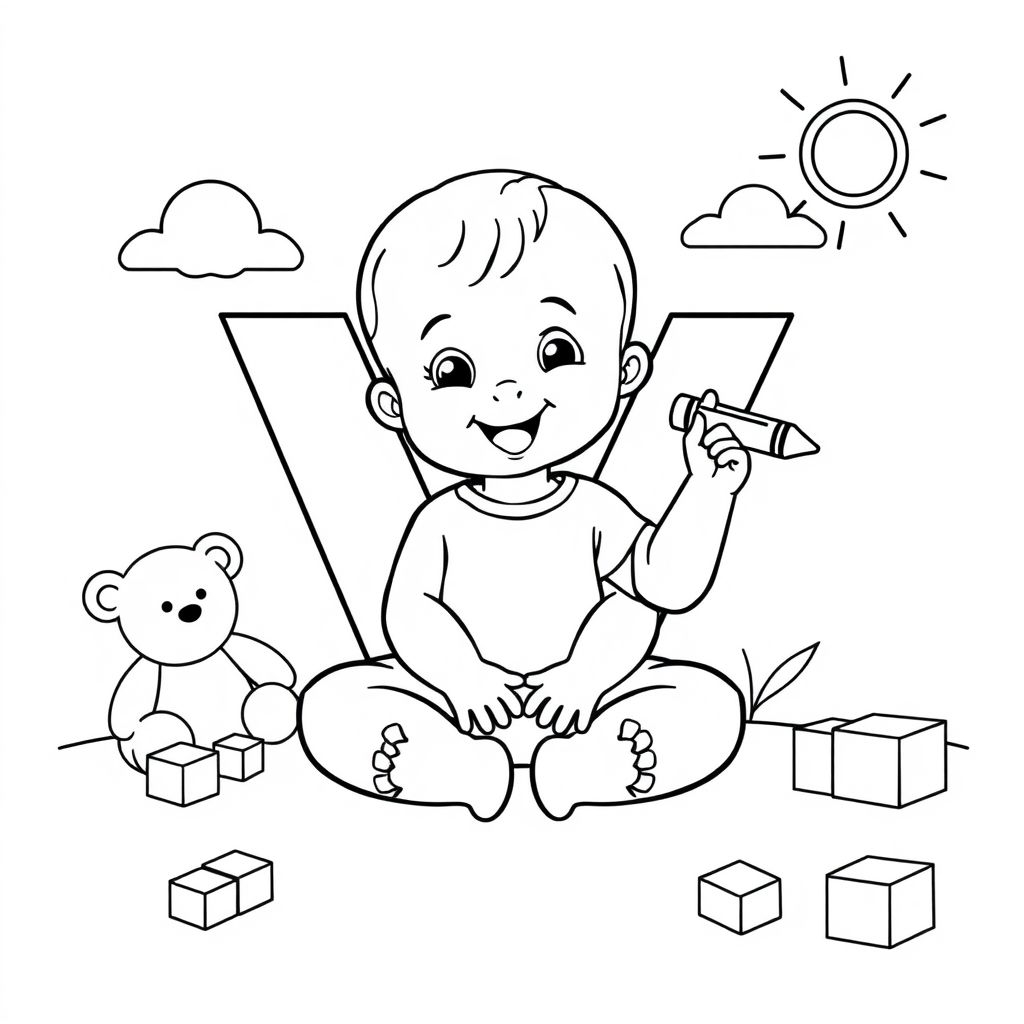 Khám phá thế giới sáng tạo cùng hình tô màu chữ V! Chắc chắn rằng em bé của bạn sẽ thích thú khi tập tô và phát huy khả năng nghệ thuật của mình!