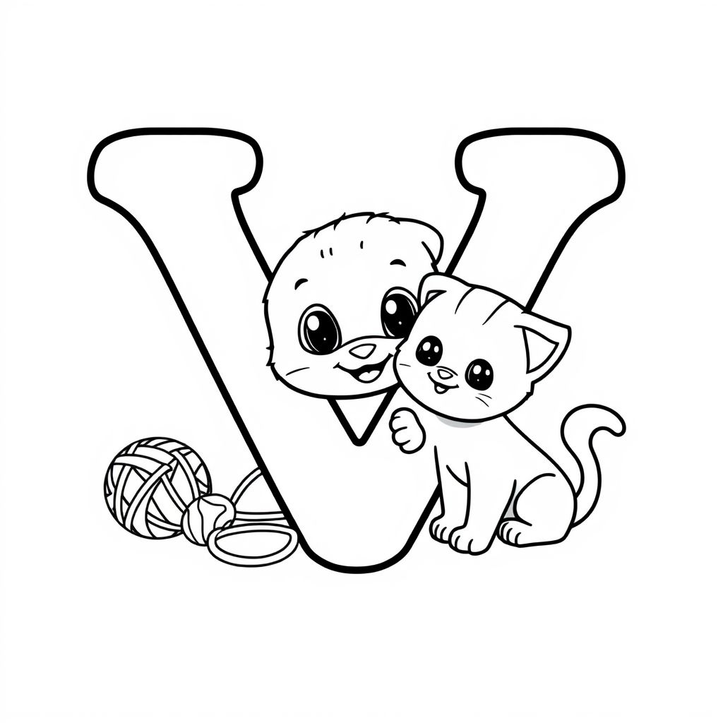 Hãy cùng khám phá thế giới sáng tạo với hình tô màu chữ V, nơi mà con vật nhỏ đáng yêu đang chờ đợi bàn tay nghệ sĩ của bạn!