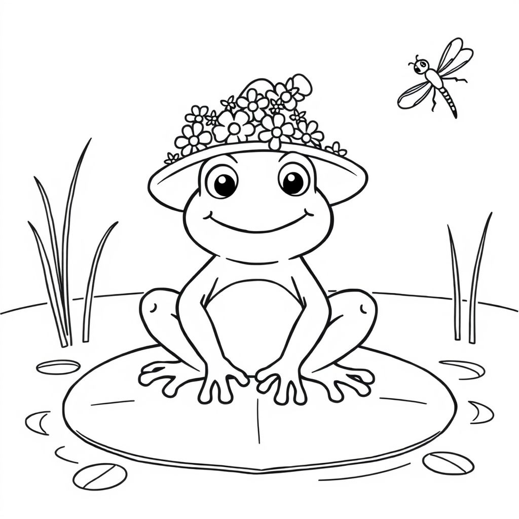 Khám phá thế giới sắc màu cùng hình tô màu con ếch đội mũ đáng yêu! Hãy thỏa sức sáng tạo và biến chú ếch trở nên sống động nhé!