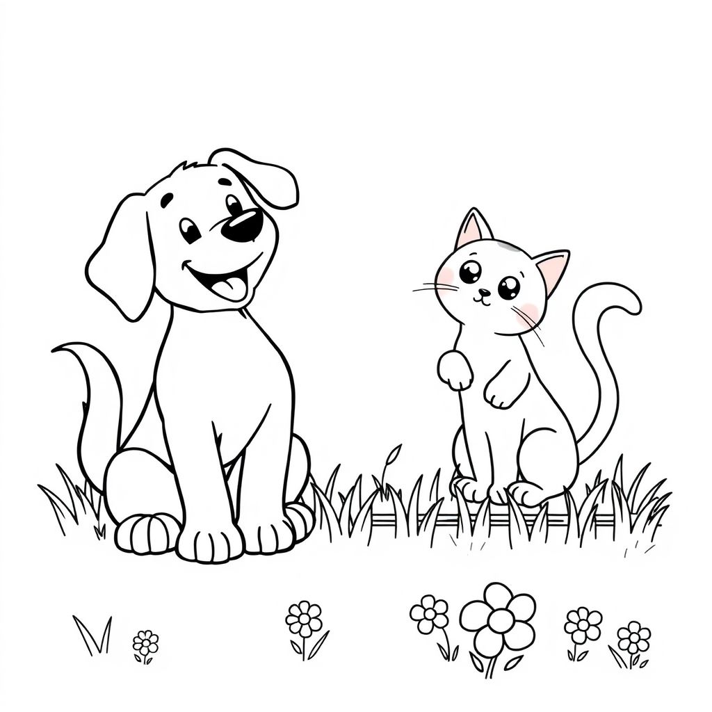 Khám phá thế giới sáng tạo với hình tô màu con chó và mèo dễ thương! Hãy để trí tưởng tượng của bạn bay xa cùng những sắc màu rực rỡ!