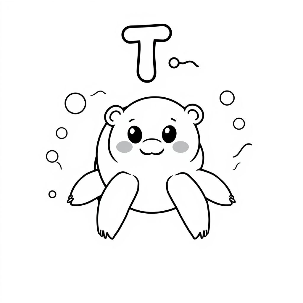 Khám phá thế giới sáng tạo với hình tô màu bọ gấu nước và chữ T! Hãy để trí tưởng tượng của bạn bay xa cùng những màu sắc rực rỡ cho bức tranh sinh động này!