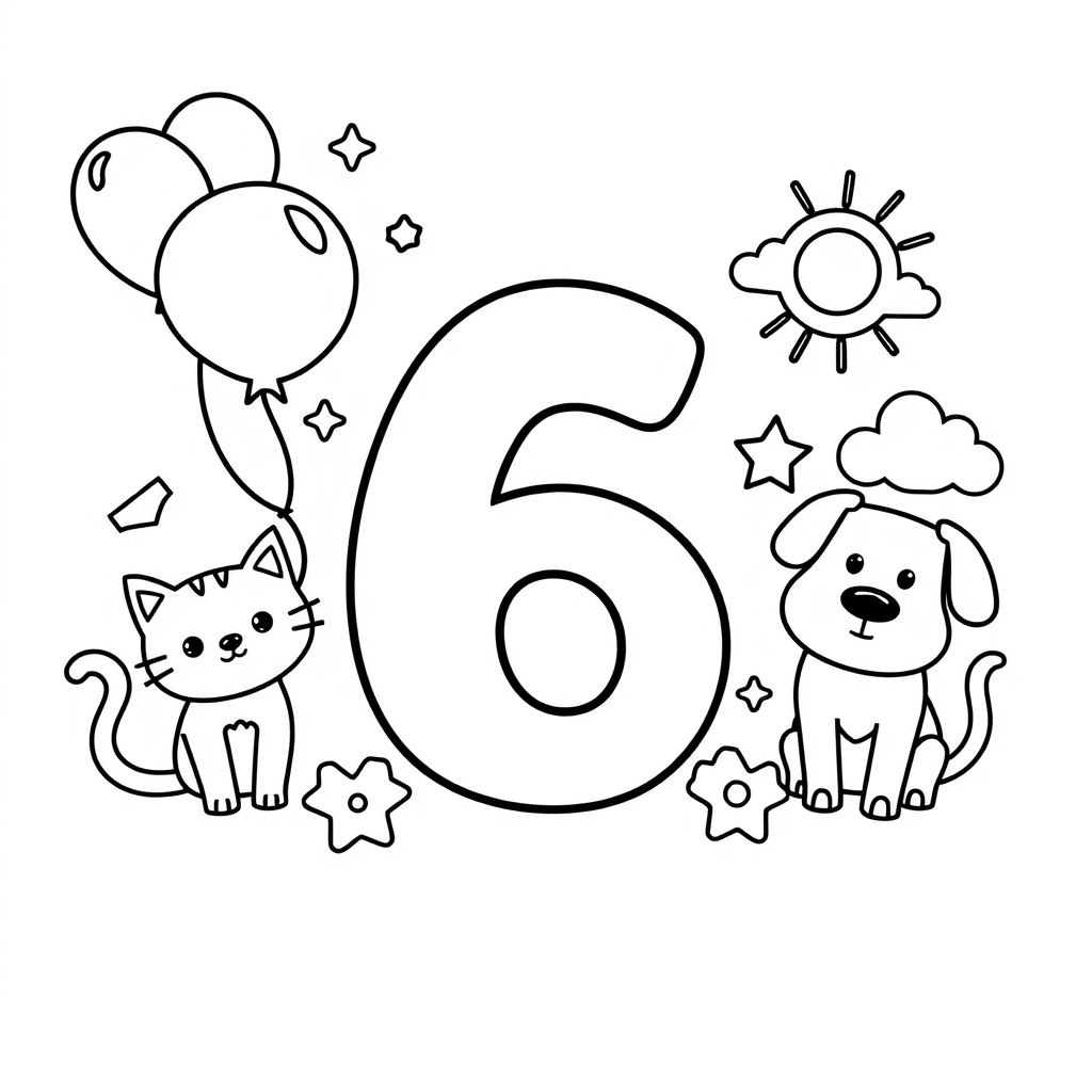 Hình tô màu số 6 giúp nhận biết số 6 một cách thú vị và sáng tạo! Hãy cùng khám phá và tô điểm cho con số này trở nên sinh động nhé!