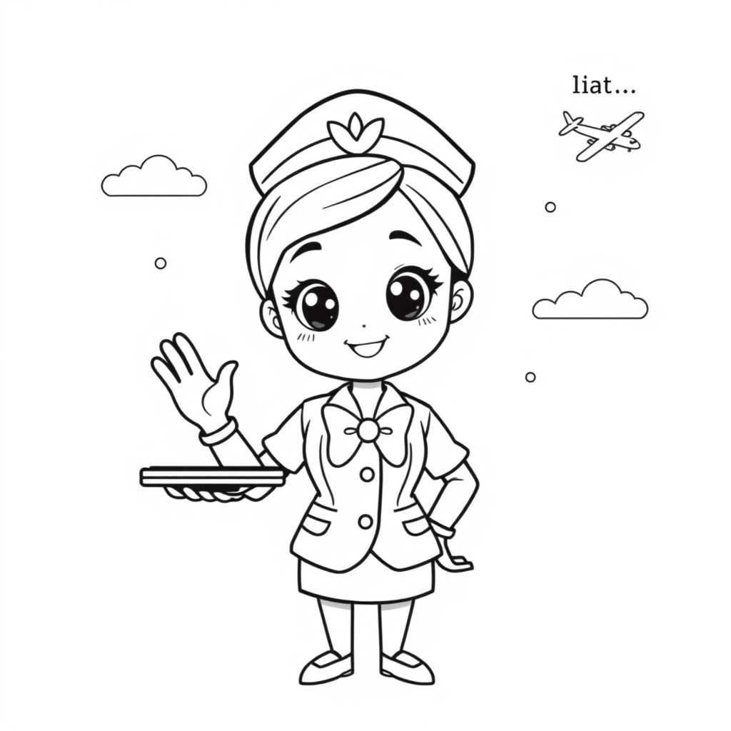 Ý Tưởng Tô Màu Về Tiếp Viên Hàng Không Dễ Thương - Xu Hướng Mới Trong Nghệ Thuật Tô Màu