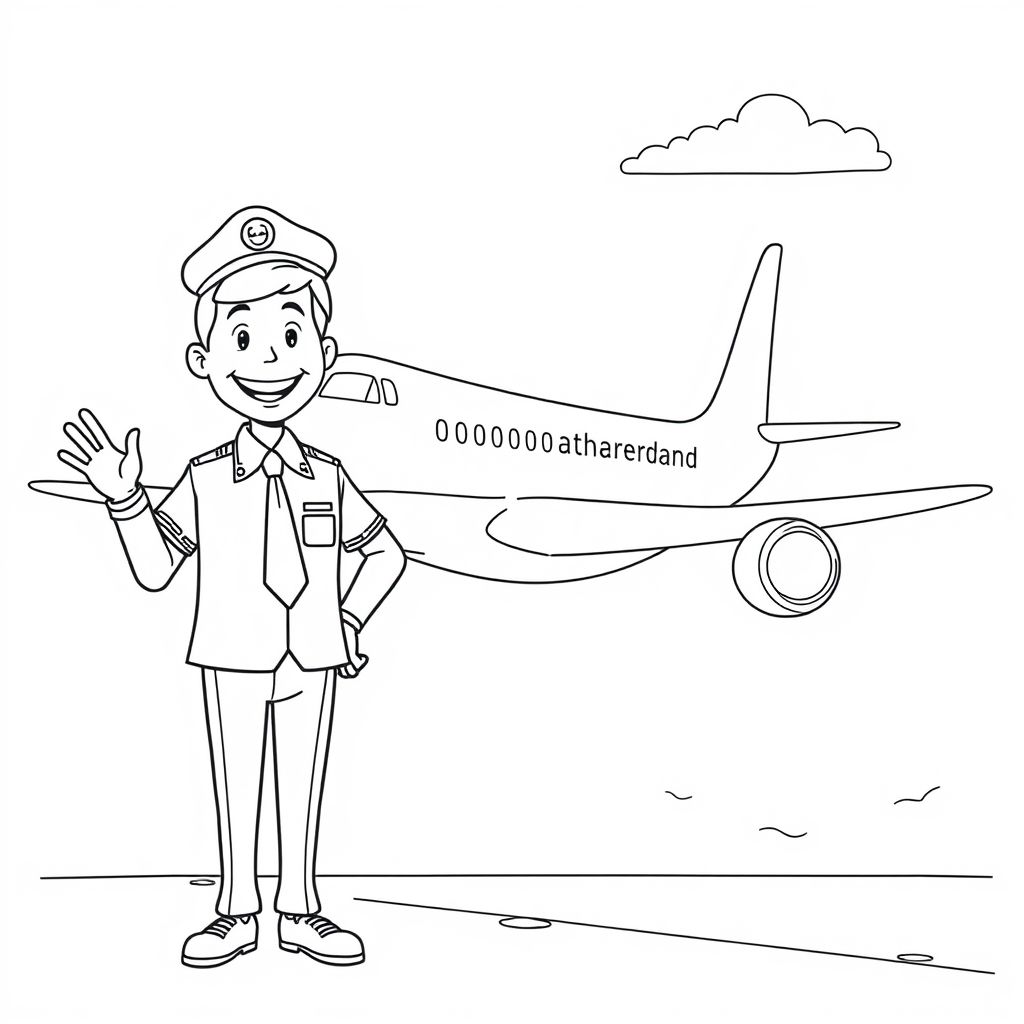 Khám phá thế giới qua hình tô màu máy bay và tiếp viên hàng không đáng yêu, giúp bé yêu thích nghề tiếp viên và đam mê bay cao!