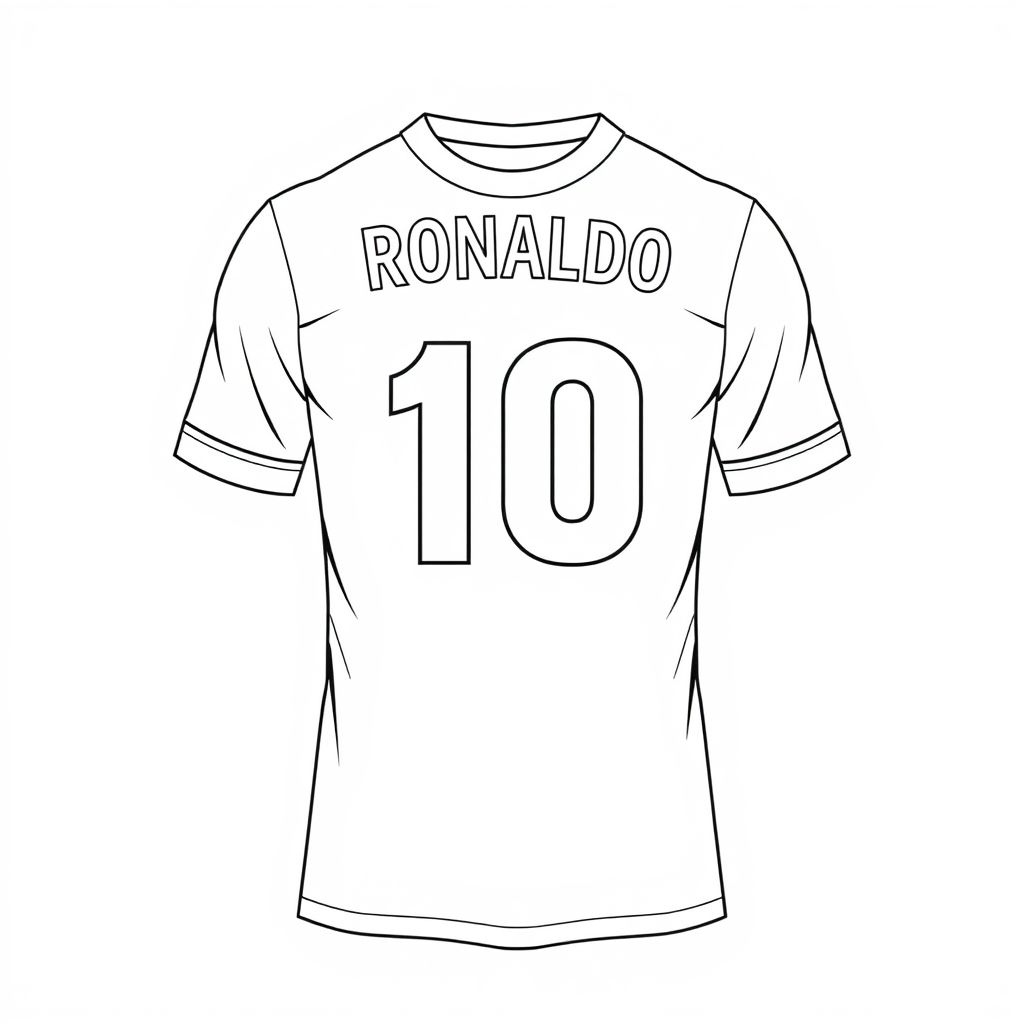 Hình Tô Màu Áo Đấu Bóng Đá Có Chữ Ronaldo Trước Ngực - Ý Tưởng Sáng Tạo Cho Người Yêu Thể Thao