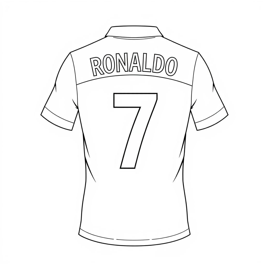 Khám phá thế giới bóng đá qua hình tô màu áo đấu số 7 của Ronaldo, biểu tượng của đam mê và tinh thần chiến đấu trên sân cỏ!