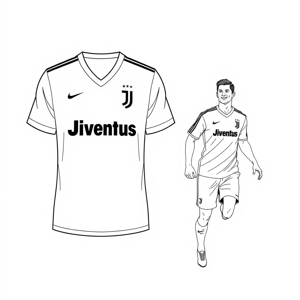Khám phá thế giới bóng đá qua hình tô màu áo đấu Juventus có chữ Ronaldo, mang đến niềm đam mê và sức mạnh của sân cỏ!