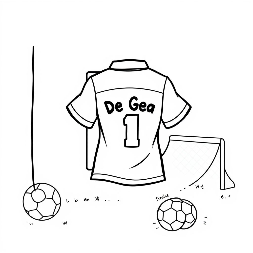 Khám phá hình tô màu độc đáo với chữ D và hình chữ De Gea trên áo đấu bóng đá, mang đến trải nghiệm sáng tạo và yêu thích thể thao!