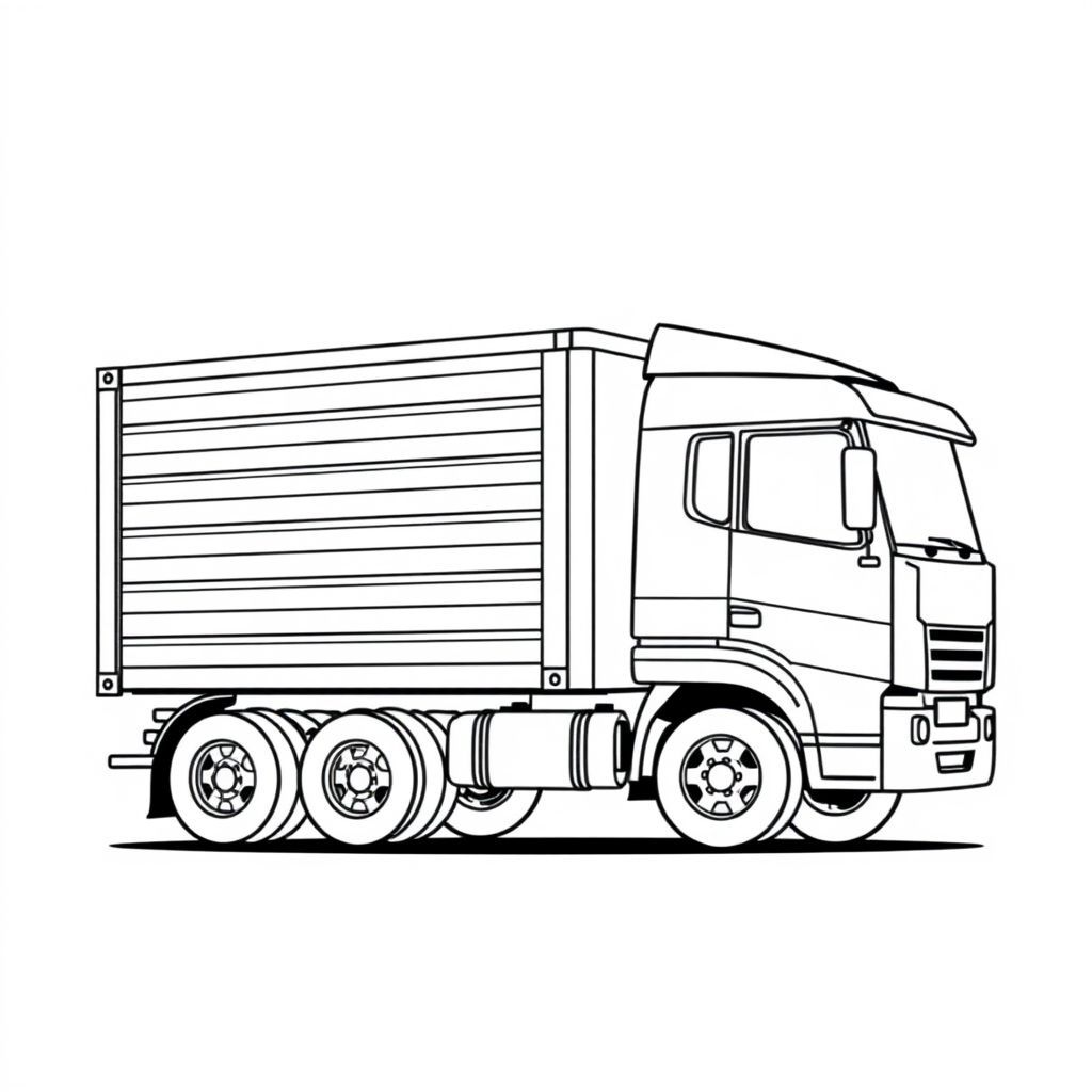 Khám phá thế giới vận chuyển với hình tô màu xe tải container này! Thỏa sức sáng tạo và học hỏi về các loại phương tiện giao thông lớn, đặc biệt là xe tải container mạnh mẽ và tiện dụng.