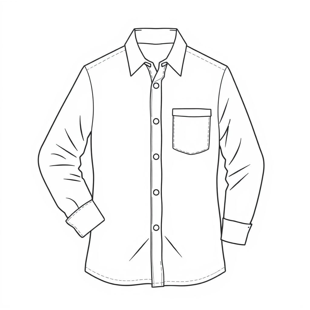 Khám phá thế giới sáng tạo với hình tô màu áo sơ mi trắng tinh khôi, mang lại cảm giác tươi mới và phong cách thời trang đơn giản mà đầy phong cách!