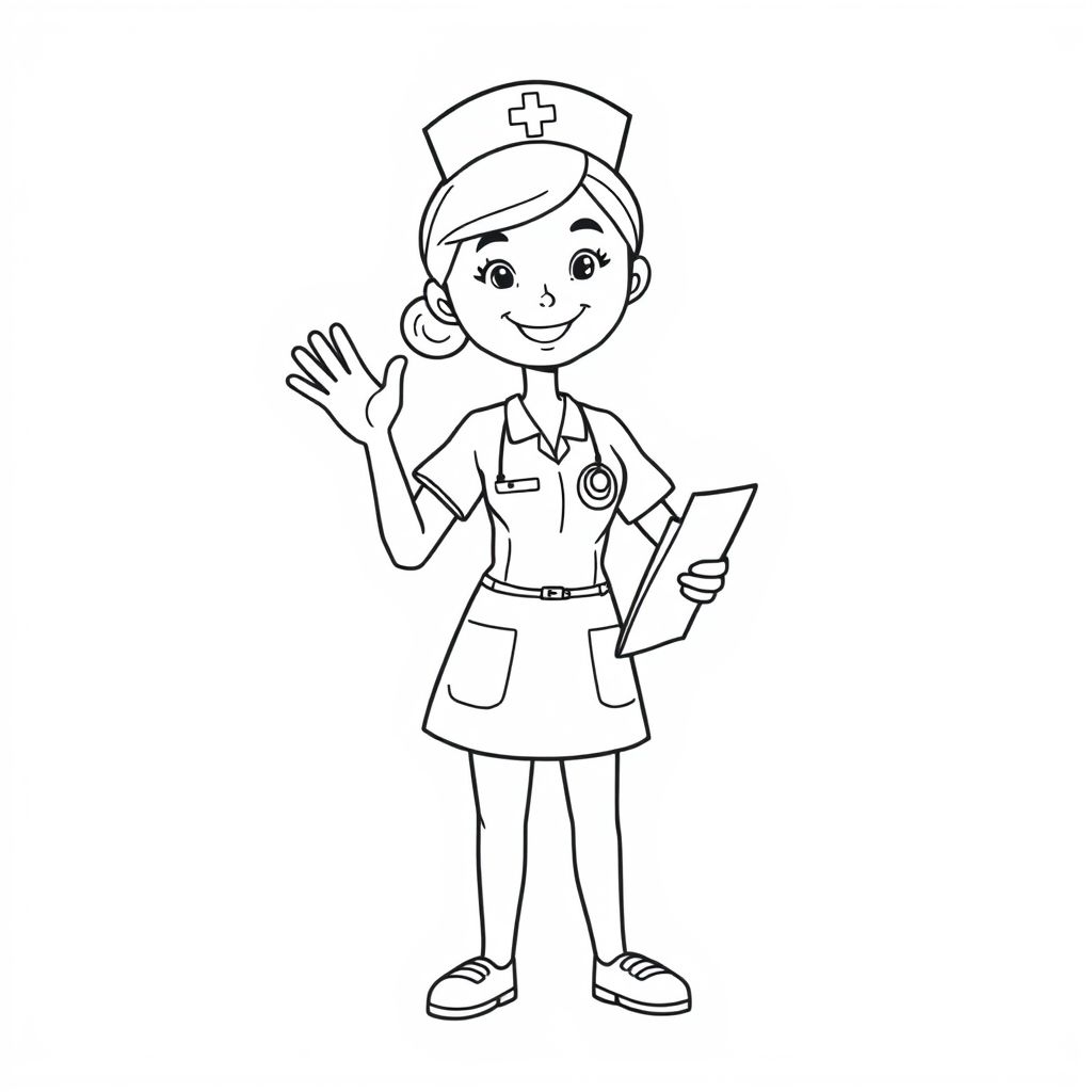 60+ mẫu hình tô màu Y tá đơn giản miễn phí cho bé - Tải và in ngay