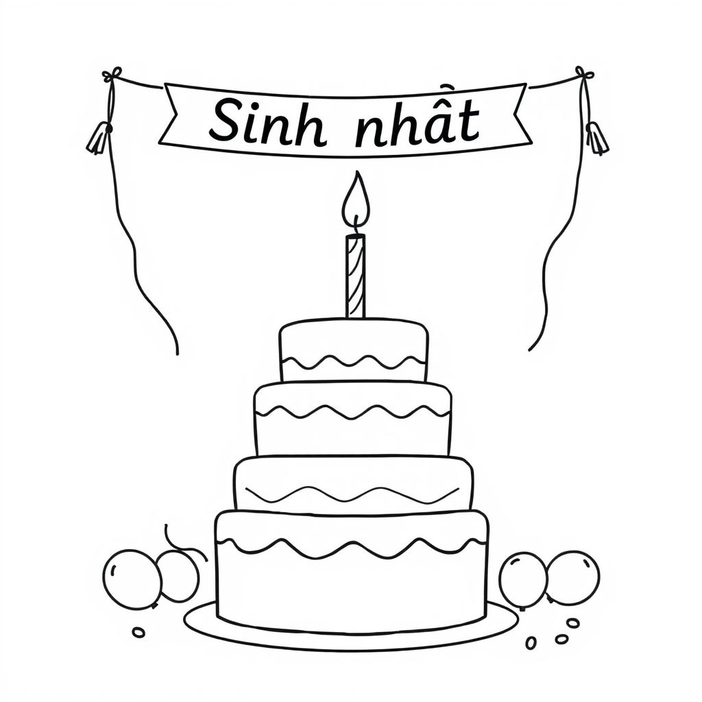 120+ mẫu hình tô màu bánh sinh nhật đơn giản miễn phí cho bé - Tải và in ngay