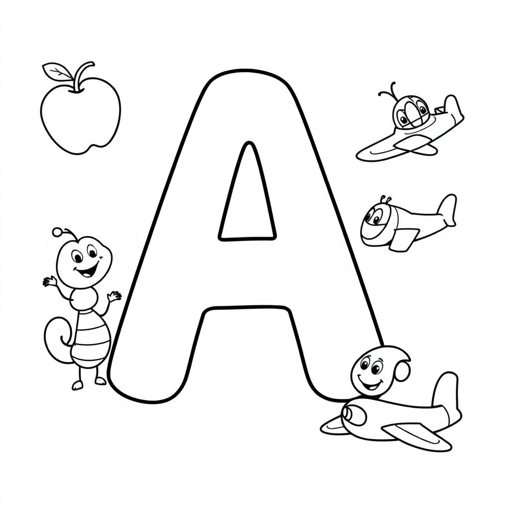 Khám phá hình tô màu chữ A trong bảng ABC, nơi mỗi nét vẽ mang ý nghĩa và sáng tạo, giúp bé yêu yêu thích học chữ hơn!