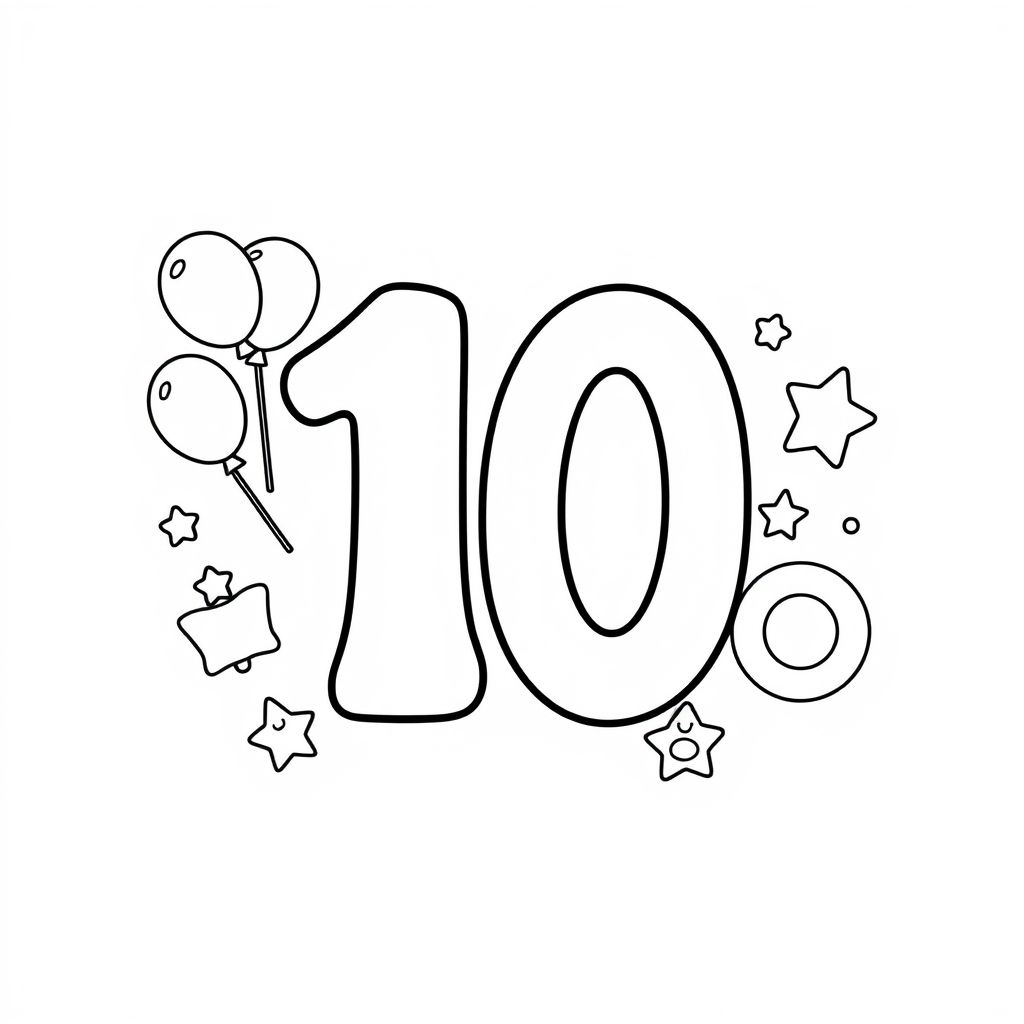 Khám phá thế giới số đếm qua hình tô màu số 10 vui nhộn này! Thỏa sức sáng tạo và học hỏi cùng tranh tô màu hấp dẫn, giúp trẻ làm quen với các con số một cách dễ dàng và thú vị.