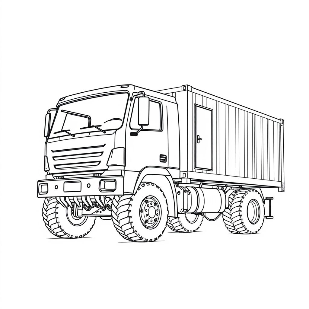 120+ mẫu hình tô màu Xe Container chở hàng miễn phí cho bé - Tải và in miễn phí