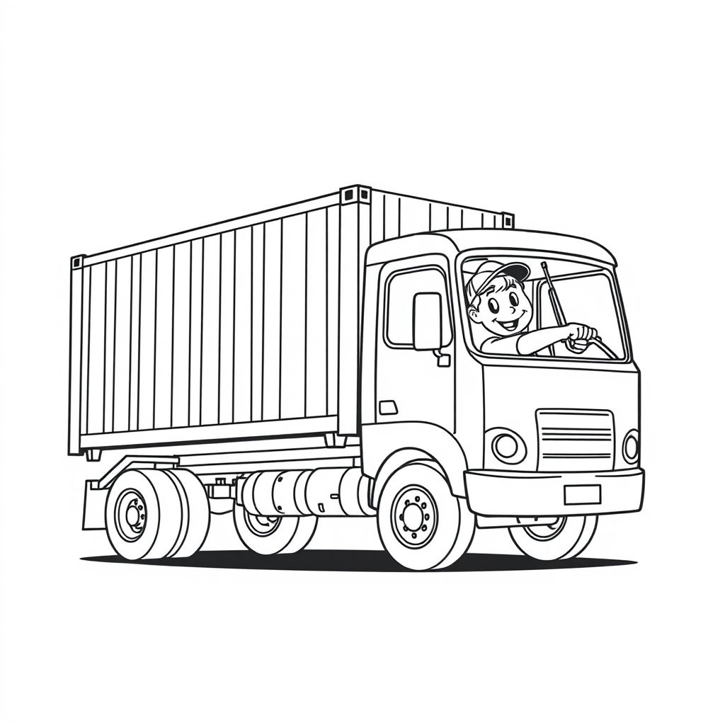 Khám phá thế giới vận tải với hình tô màu xe container, nơi các bé có thể thỏa sức sáng tạo cùng hình ảnh xe container mạnh mẽ và các tài xế lái xe chăm chỉ.