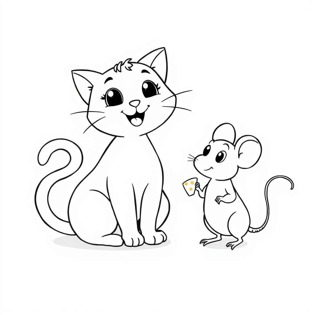 Khám phá thế giới sáng tạo với hình tô màu con mèo và chuột dễ thương, mang đến những giờ phút vui vẻ và rực rỡ cho bé yêu!
