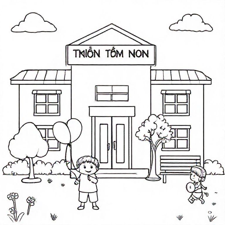 70+ mẫu hình tô màu Hinh to mau truong mam non và Trường học miễn phí cho bé - Tải, in, xem ngay