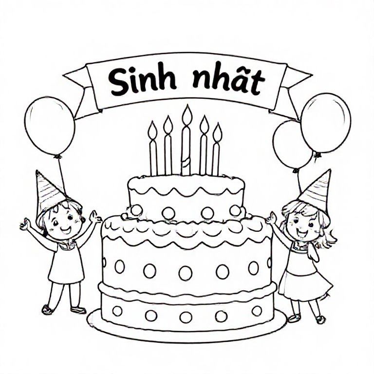 Hơn 90+ mẫu hình tô màu Hinh to mau be an banh sinh nhat và Sinh nhật miễn phí tải về