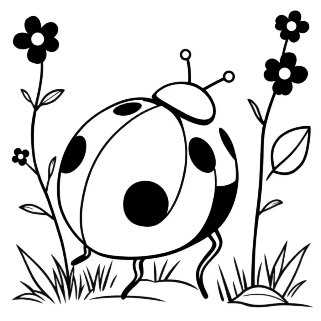 Hình Tô Màu Bọ Cánh Cam Dễ Thương
