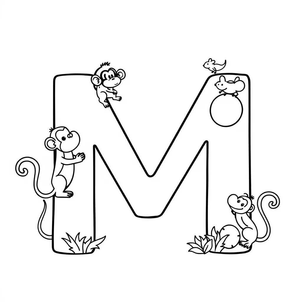 +50 Mẫu Hình Tô Màu Chữ M Miễn Phí