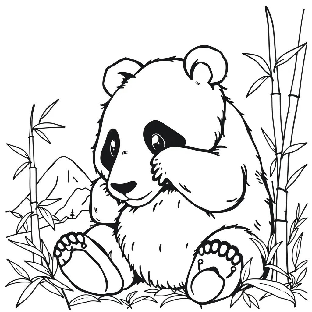 Hình Tô Màu Gấu Trúc Ngộ Nghĩnh