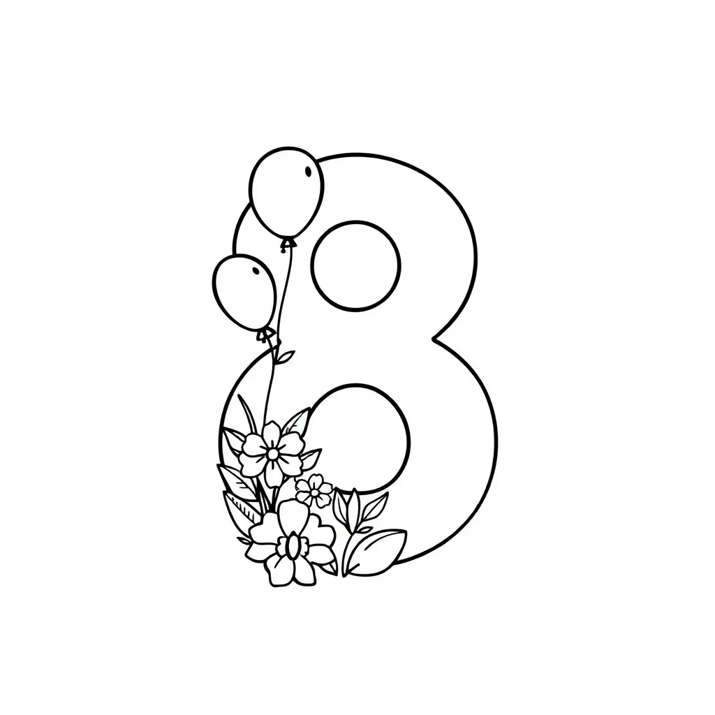 Hình Tô Màu Số 8 Ngộ Nghĩnh Cho Bé Yêu